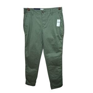 Gap army green Girlfriend Chino mid rise stretch pants size 00